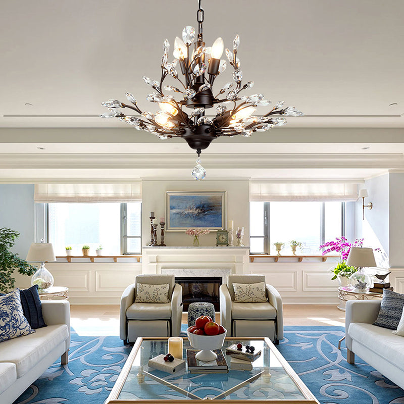 Sala de estar en forma de rama Ligera de lámpara de lámpara de cristal de lámpara de cristal
