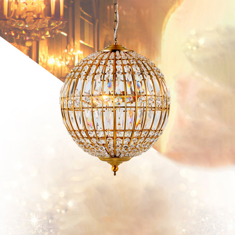 Sphere Dining Room Down Lighting Pendant Classic Clear Crystal Chandelier suspendu