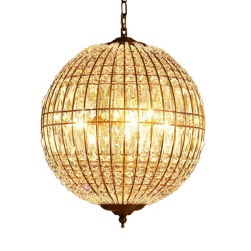 Sphere Dining Room Down Lighting Pendant Classic Clear Crystal Chandelier suspendu