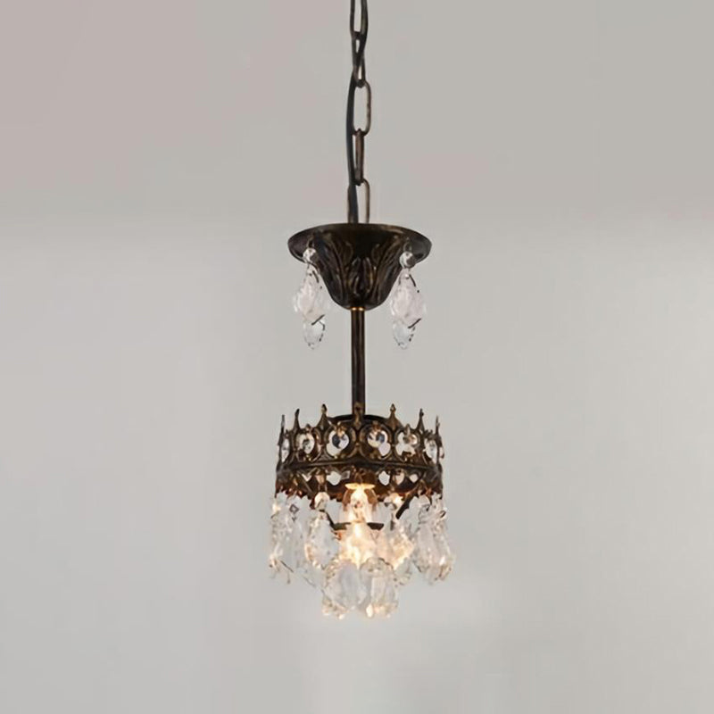 Lampada sospesa a forma di corona vittoriana Lampada a goccia cristallina per soggiorno per soggiorno