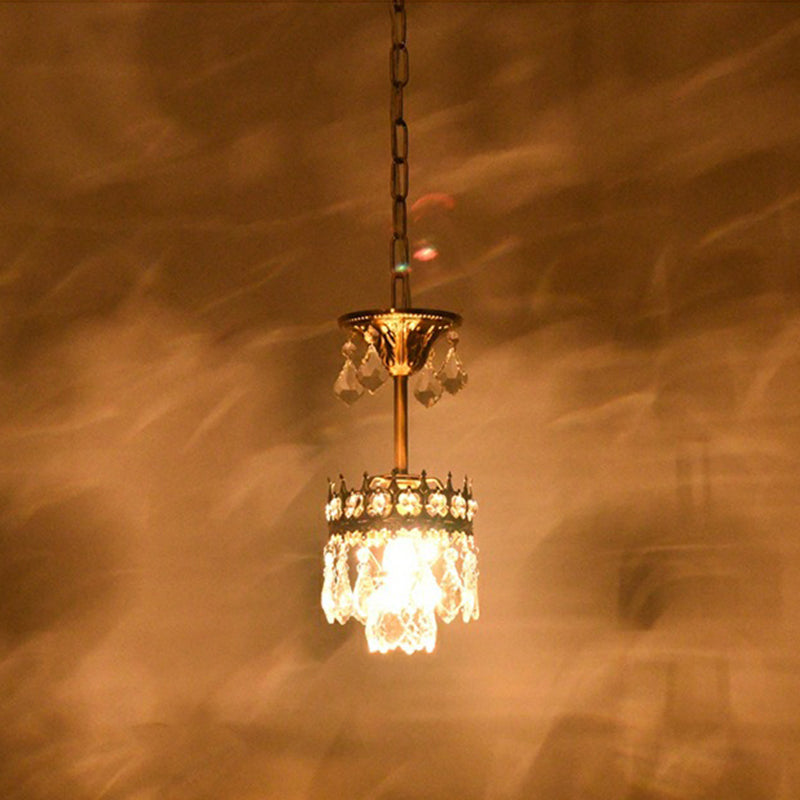 Lampada sospesa a forma di corona vittoriana Lampada a goccia cristallina per soggiorno per soggiorno