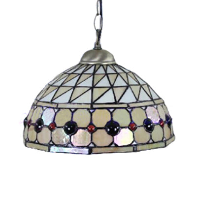 Esszimmerbeleuchtung mit Kreis/Edelsteinmuster Tiffany Jeweled Deckenlampe mit Kette und Glasschatten