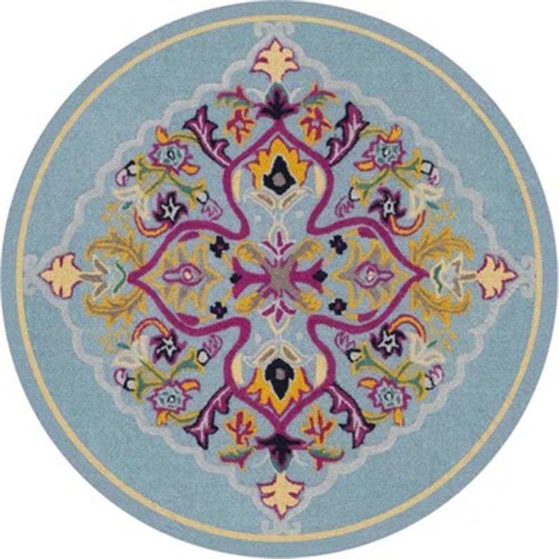 Tapis à imprimé tribal multicolore Polyester bohème carpet teinture résistante à la machine lavable sans glissement pour chambre à coucher