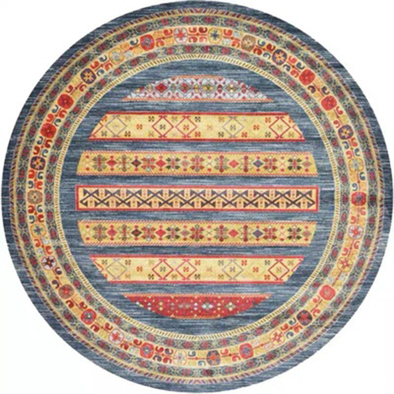 Tapis à imprimé tribal multicolore Polyester bohème carpet teinture résistante à la machine lavable sans glissement pour chambre à coucher