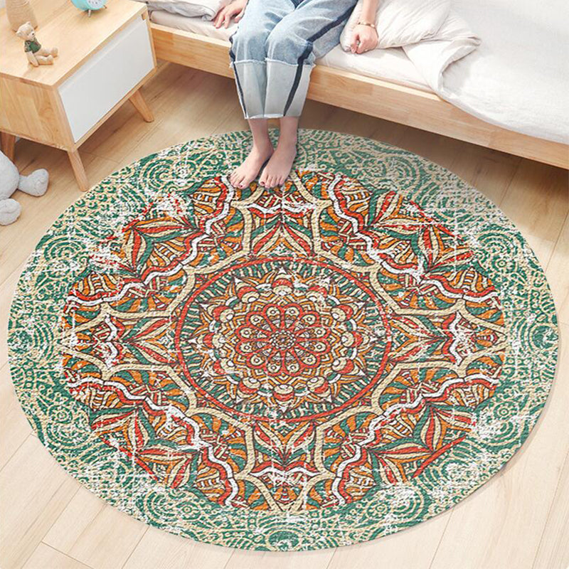 Nostalgisch traditioneel vloerkleed multi-gekleurde bloemen gedrukt tapijt Anti-slip achterste huisdiervriendelijke machine wasbaar tapijt voor slaapkamer