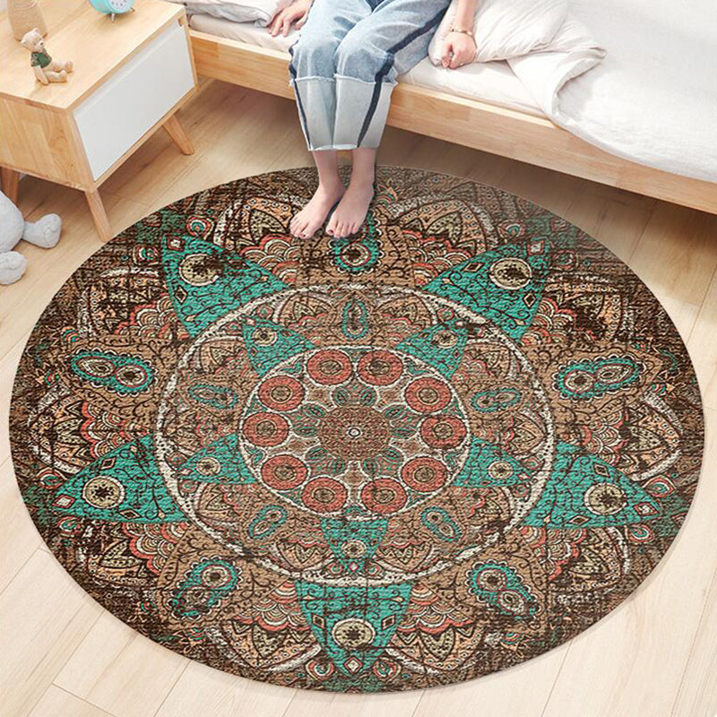 Nostalgisch traditioneel vloerkleed multi-gekleurde bloemen gedrukt tapijt Anti-slip achterste huisdiervriendelijke machine wasbaar tapijt voor slaapkamer
