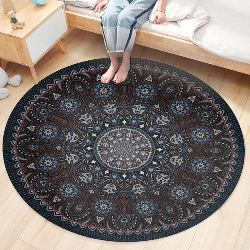 Nostalgisch traditioneel vloerkleed multi-gekleurde bloemen gedrukt tapijt Anti-slip achterste huisdiervriendelijke machine wasbaar tapijt voor slaapkamer