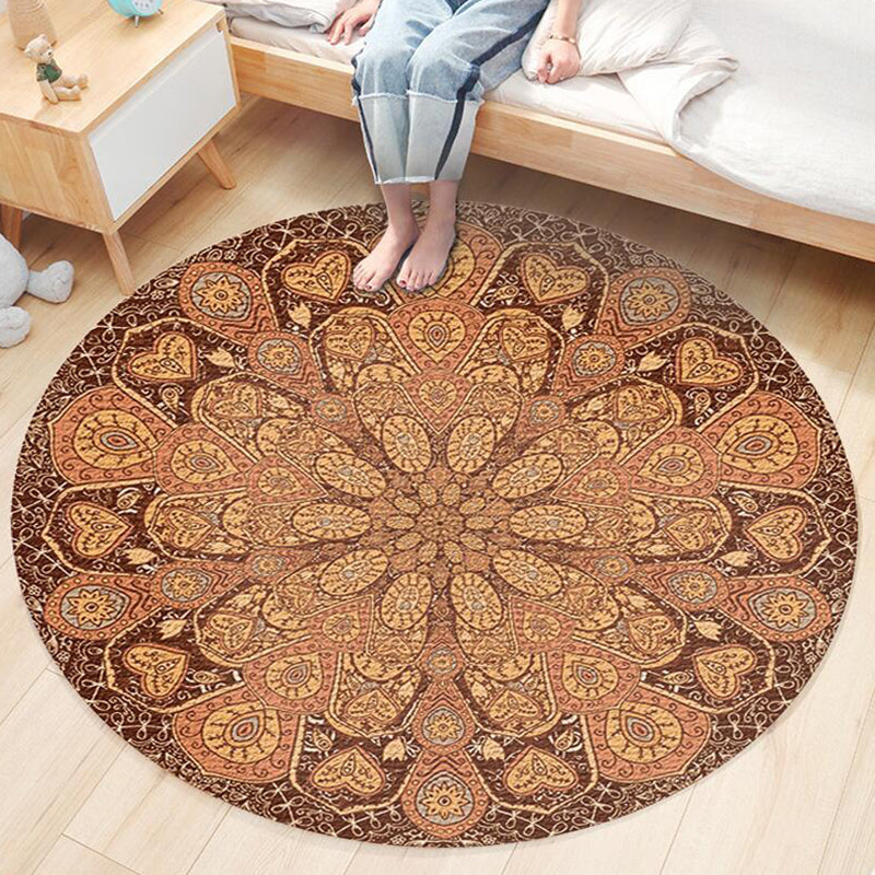 Nostalgisch traditioneel vloerkleed multi-gekleurde bloemen gedrukt tapijt Anti-slip achterste huisdiervriendelijke machine wasbaar tapijt voor slaapkamer