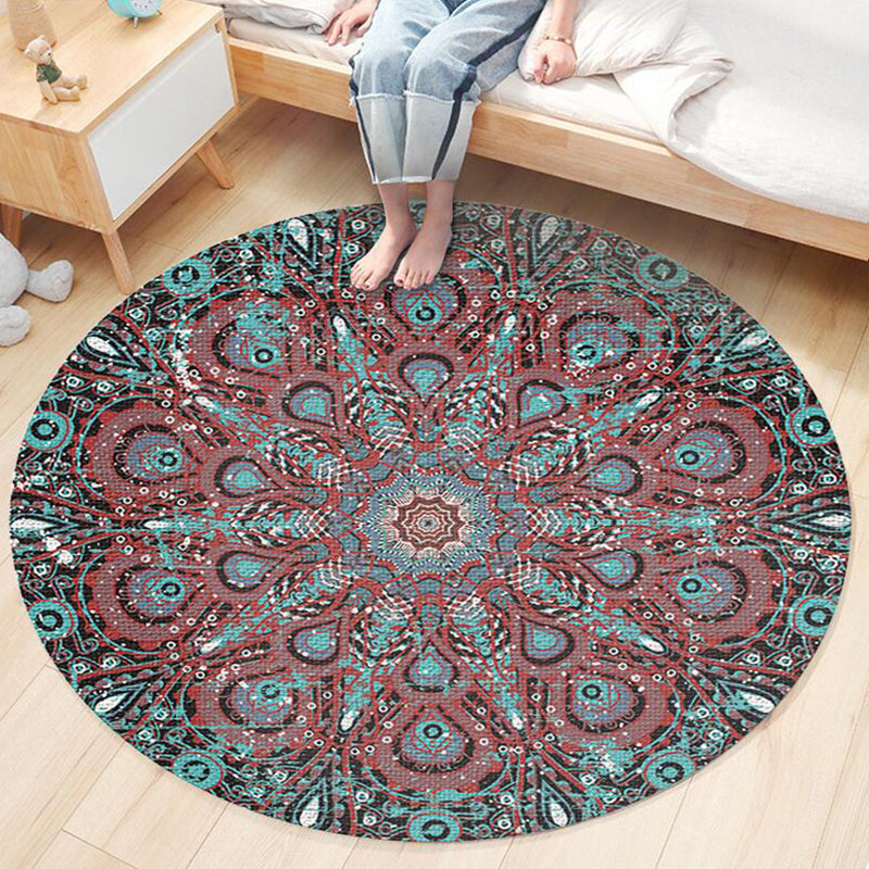 Nostalgisch traditioneel vloerkleed multi-gekleurde bloemen gedrukt tapijt Anti-slip achterste huisdiervriendelijke machine wasbaar tapijt voor slaapkamer