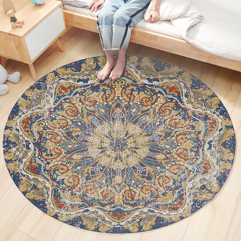 Nostalgisch traditioneel vloerkleed multi-gekleurde bloemen gedrukt tapijt Anti-slip achterste huisdiervriendelijke machine wasbaar tapijt voor slaapkamer