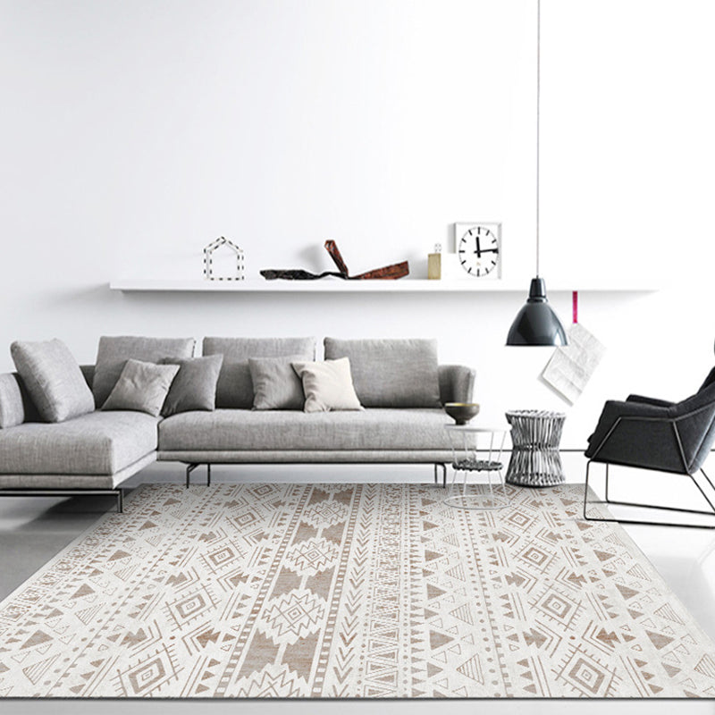 Multi Colored Moroccan Rug Cotton Geometry Seamless Pattern Rug Pet-Friendly Carpet for Home Decor