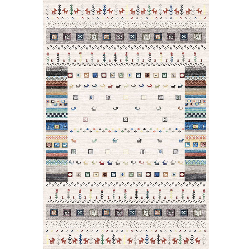 Moroccan Home Area Rug Multi-Colored Pattern Carpet Polypropylene Pet-Friendly Machine Wash Rug