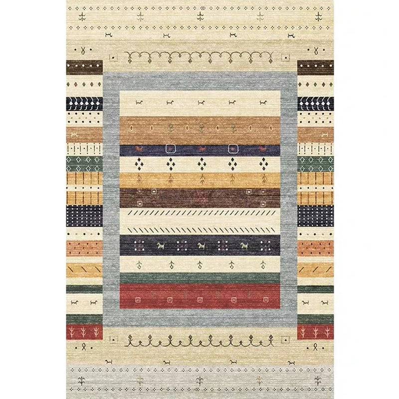 Moroccan Home Area Rug Multi-Colored Pattern Carpet Polypropylene Pet-Friendly Machine Wash Rug