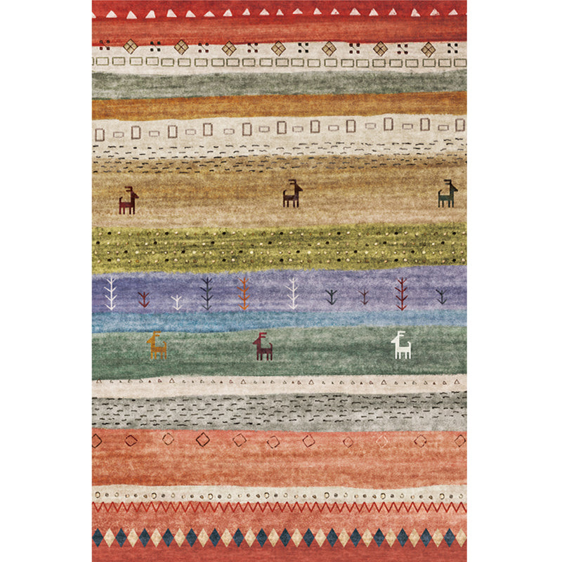 Moroccan Home Area Rug Multi-Colored Pattern Carpet Polypropylene Pet-Friendly Machine Wash Rug