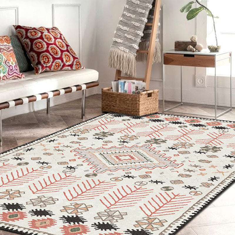 Multi Color Geometric Print Rug Synthetics Bohemia Carpet Stain Resistant Pet Friendly Non-Slip Backing Rug for Living Room