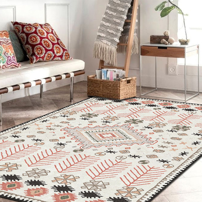 Multi-Farb-Geometrische Druckteppichsynthetik Böhmen Teppich Flecken resistent Haustierfreundlicher Nicht-Schlupf-Backing-Teppich für Wohnzimmer