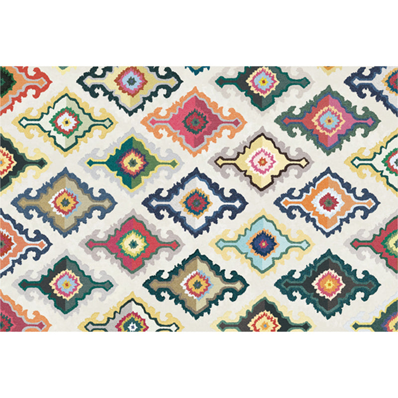 Multi Color Geometric Print Rug Synthetics Bohemia Carpet Stain Resistant Pet Friendly Non-Slip Backing Rug for Living Room