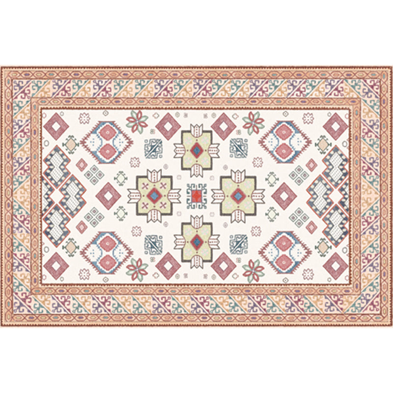 Multi Color Geometric Print Rug Synthetics Bohemia Carpet Stain Resistant Pet Friendly Non-Slip Backing Rug for Living Room