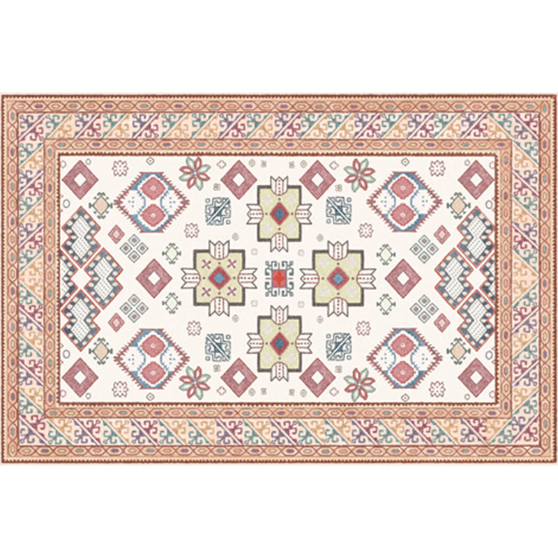 Multi Color Geometric Print Rug Synthetics Bohemia Carpet Stain Resistant Pet Friendly Non-Slip Backing Rug for Living Room