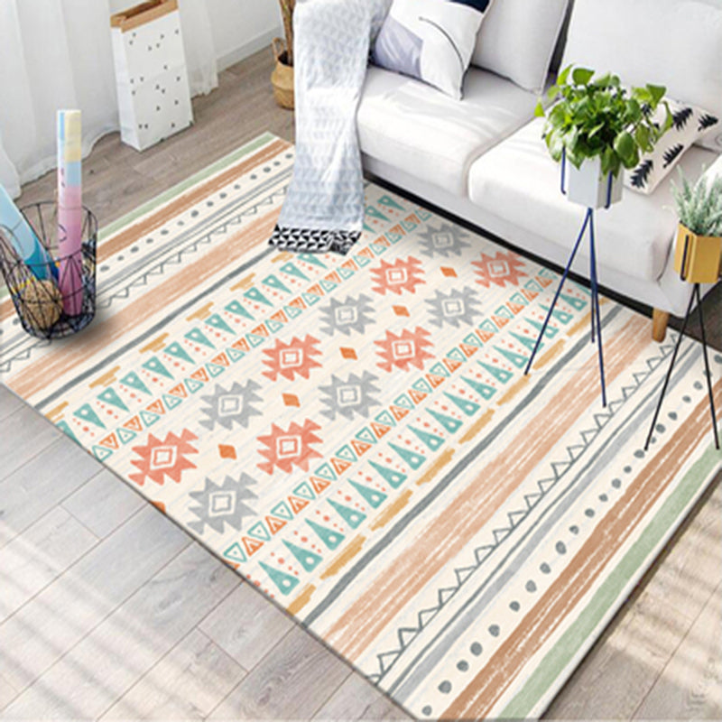 Funky Boho Rug Multi Color Tribal Print Rug Pet Friendly Washable Anti-Slip Carpet for Home Decor