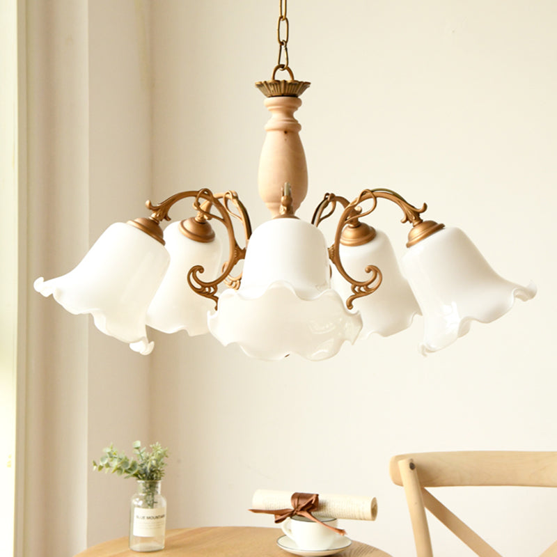 5 lumières Lumière de lustre avec ombre en métal feston