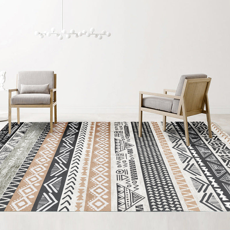 Exotische multi-colour Boho Trug Polyester naadloos geometrisch patroon tapijt antislip huisdiervriendelijke machine wasbaar tapijt voor kamer