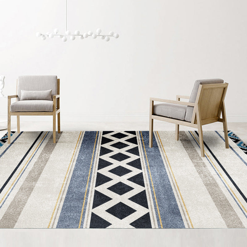Exotic Multi-Color Boho Rug Polyester Seamless Geometric Pattern Rug Anti-Slip Pet Friendly Machine Washable Carpet for Room