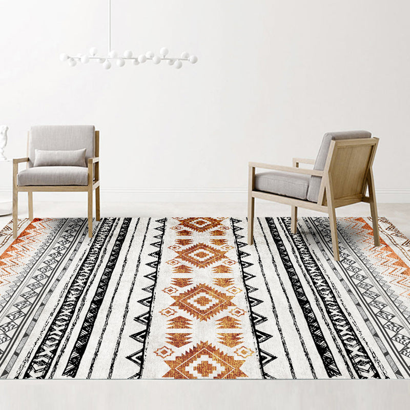 Exotic Multi-Color Boho Rug Polyester Seamless Geometric Pattern Rug Anti-Slip Pet Friendly Machine Washable Carpet for Room