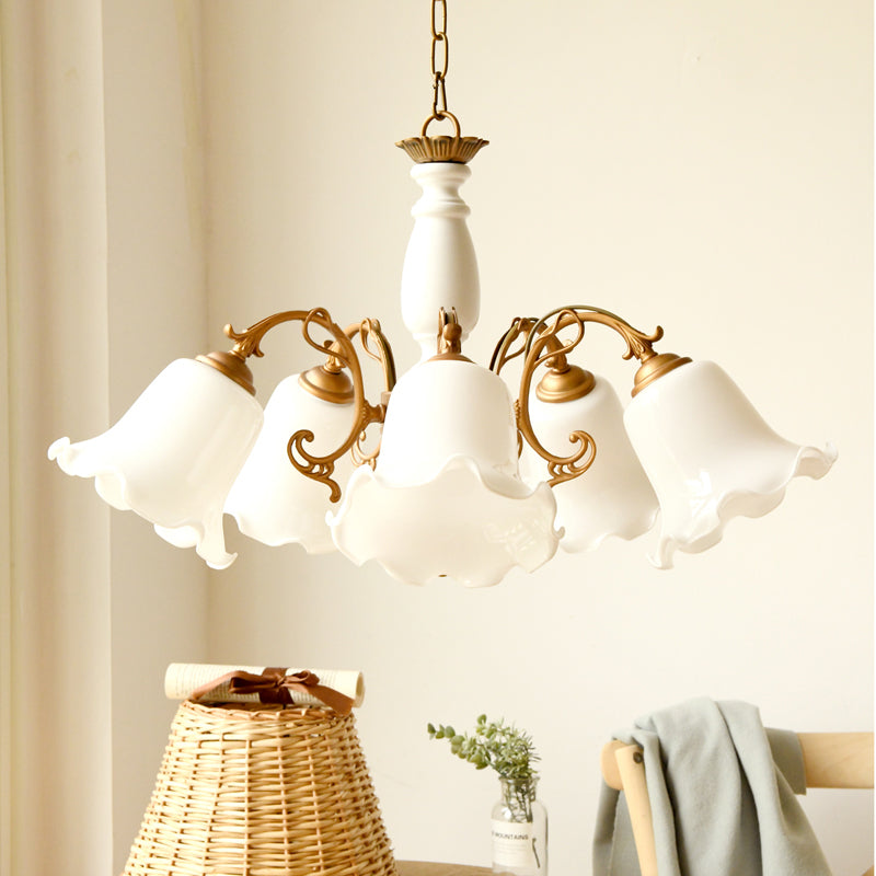 5 lumières Lumière de lustre avec ombre en métal feston