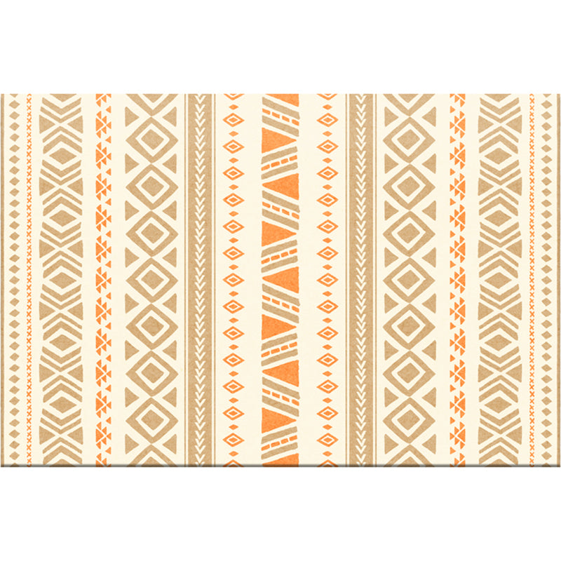 Tapis de motif géométrique chic Synthétique Synthétique Synthétique Multi-colored Synthetics Tapis résistant aux taches non glissables pour le salon