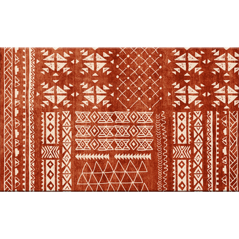 Tapis de motif géométrique chic Synthétique Synthétique Synthétique Multi-colored Synthetics Tapis résistant aux taches non glissables pour le salon