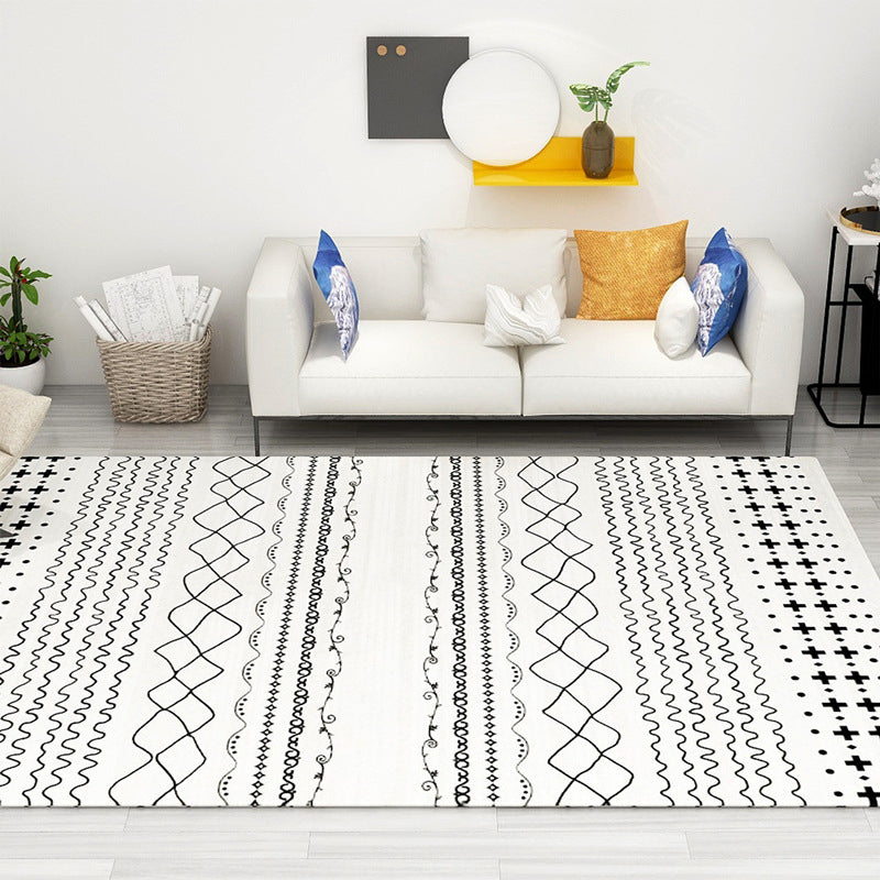Fancy Moroccan Rug Multicolor Symmetric Geometry Rug Stain Resistant Non-Slip Machine Washable Rug for Home Decor