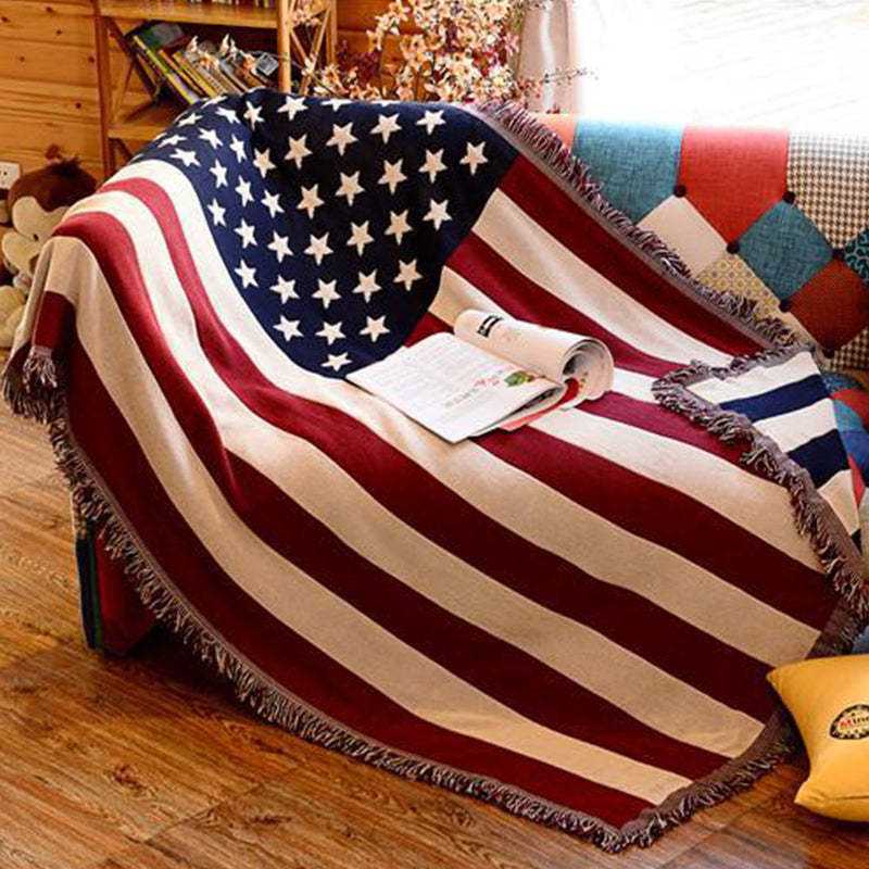 Multicolor Woven Geometric Pattern Rug Cotton Bohemian Rug Washable Pet-Friendly Carpet for Room