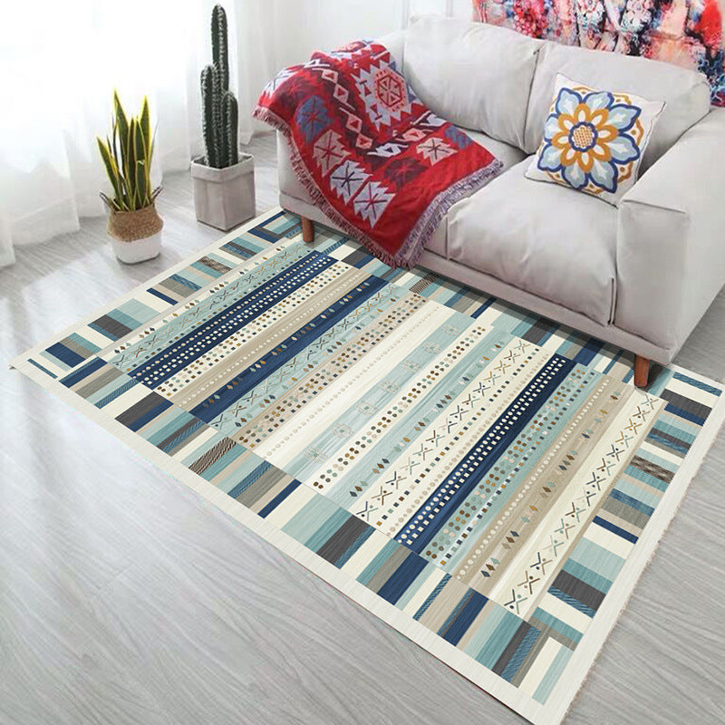Tapis de géométrie audacieux Polypropylène Bohemia Carpet Pet Friendly Machine Washable Not Slip Rapier pour le salon