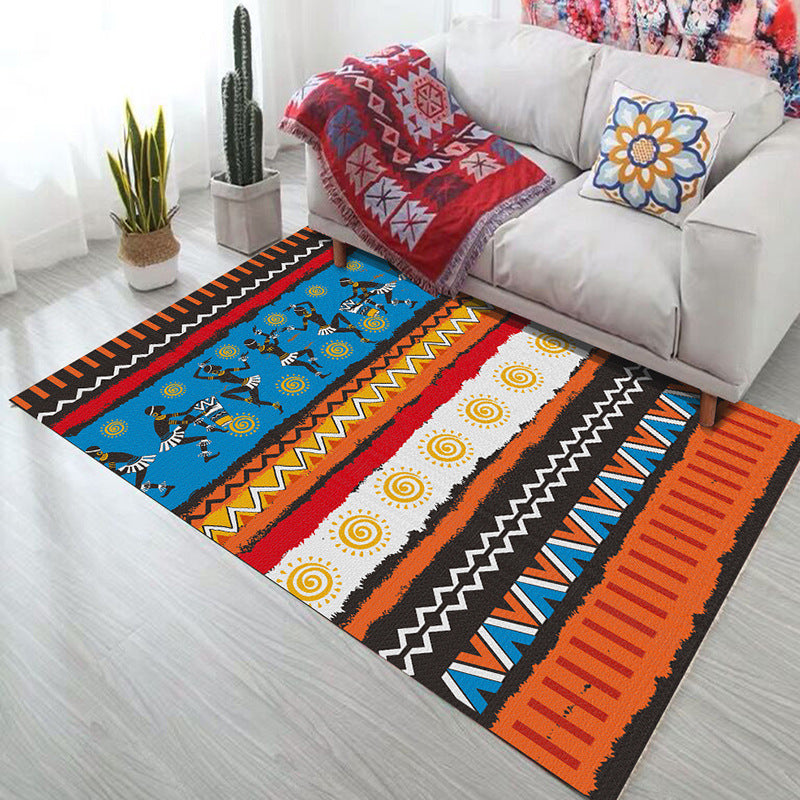 Tapis de géométrie audacieux Polypropylène Bohemia Carpet Pet Friendly Machine Washable Not Slip Rapier pour le salon