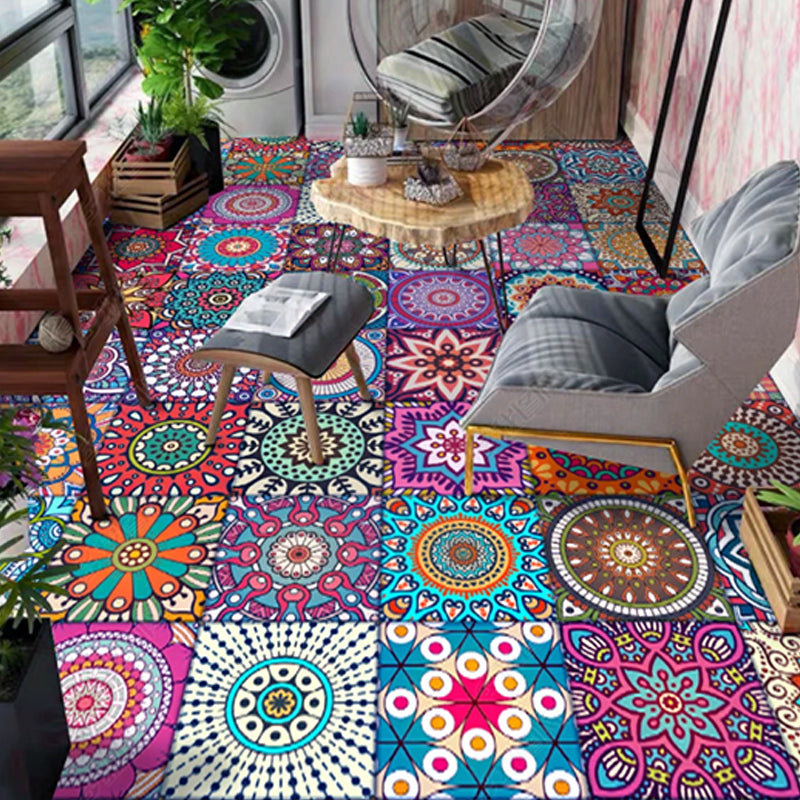 Rustiek tribaal patronen tapijt multi-gekleurde bohemia tapijten polyester wasbaar niet-slip achteruitgang voor huisdiervriendelijk tapijt voor thuis