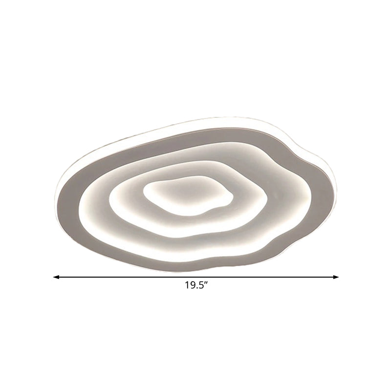 Plafonnier en acrylique Ripple Simplicity 16"/19,5"/23,5" de large LED blanc encastré en lumière chaude/blanche