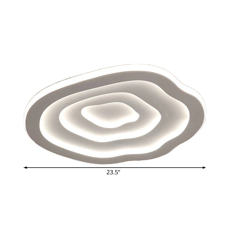 Plafonnier en acrylique Ripple Simplicity 16"/19,5"/23,5" de large LED blanc encastré en lumière chaude/blanche