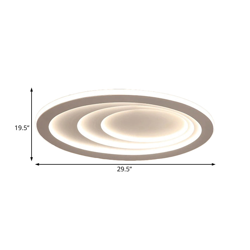 23.5"/29.5"/33.5" Wide Oval Living Room Ceiling Lamp Acrylic LED Modern Flush Mount in Warm/White Light