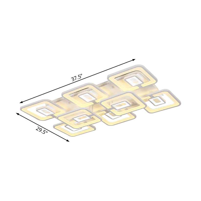 Moderne 5/8-kops LED-inbouwlamp Witte meerlaagse plafondlamp met acrylkap in warm/wit/natuurlijk licht