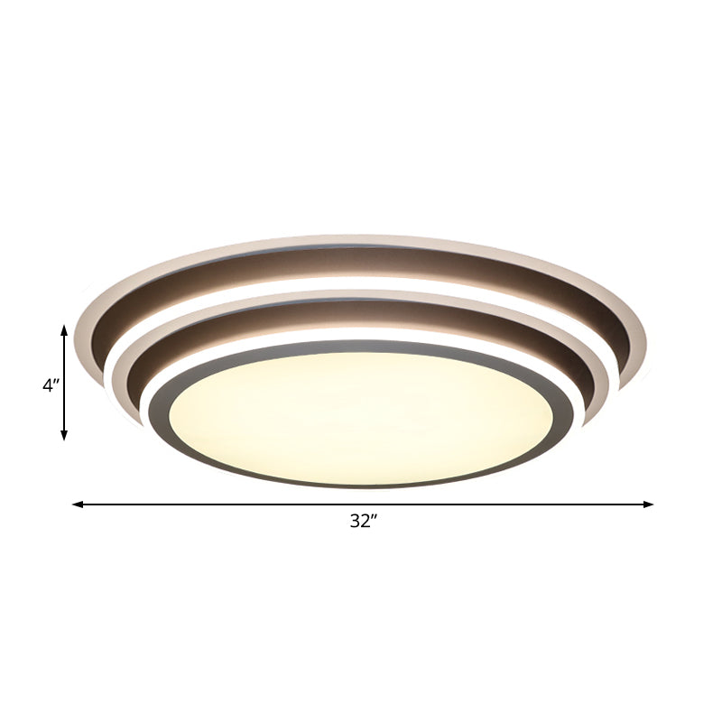 Multi-Layer Bedroom Flushmount Lighting Acrylic 19.5"/32" Wide Simple LED Flush Ceiling Light in Warm/White Light