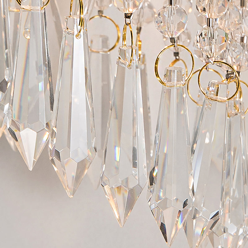 Luz de pared contemporánea de 2 luces con sombra de cristal rama de latón luminos