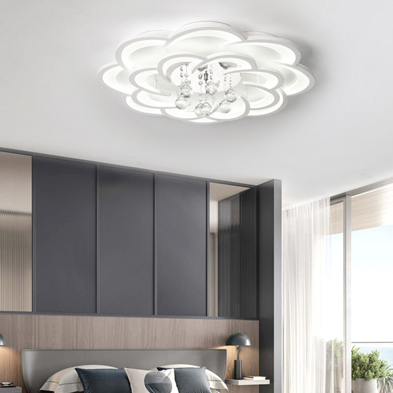 Acrylic Flower LED Flush Mount Modern 20.5"/27"/31.5" Wide Ceiling Light Fixture in Warm/White Light for Living Room