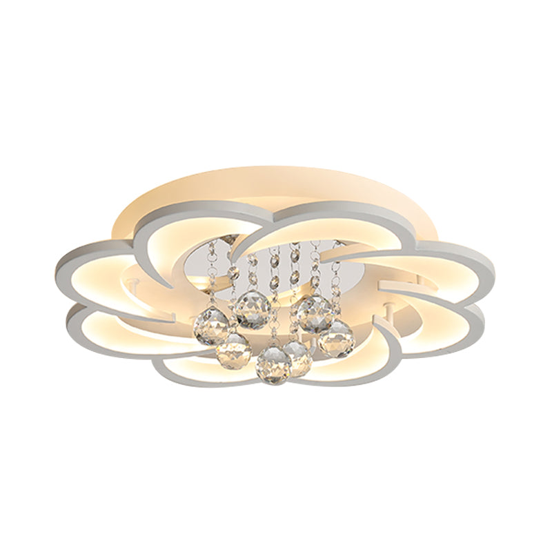 Acrylic Flower LED Flush Mount Modern 20.5"/27"/31.5" Wide Ceiling Light Fixture in Warm/White Light for Living Room
