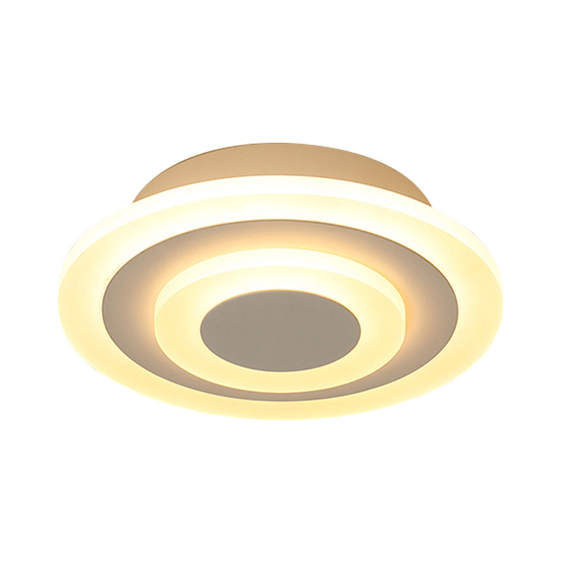 White/Coffee LED Corridor Flush Ceiling Lamp Simple Acrylic Round/Square Flushmount Lighting in Warm/White/Natural Light