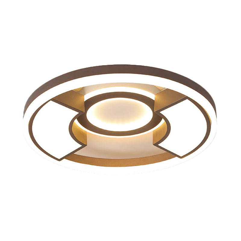 16"/19.5" Dia Contemporary Round Flush Mount Light Acrylic LED Bedroom Ceiling Light Fixture in Warm/White Light