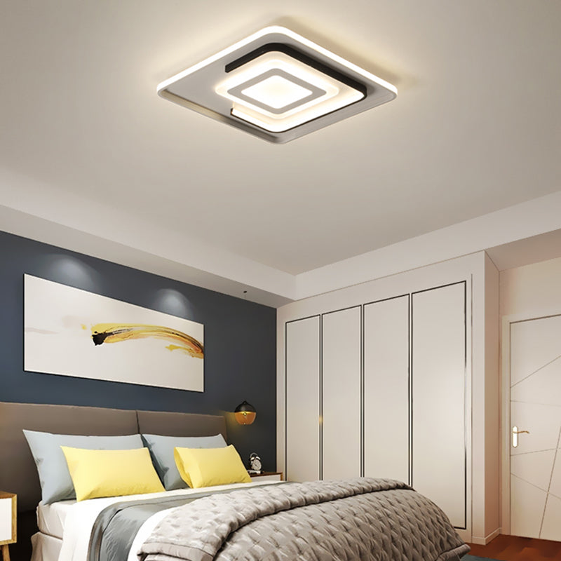 Acryl rechteckig Deckenleuchte Modern LED Flush Mount in Warm/White Light for Living Room, 18 "/21.5" /35.5 " Wide