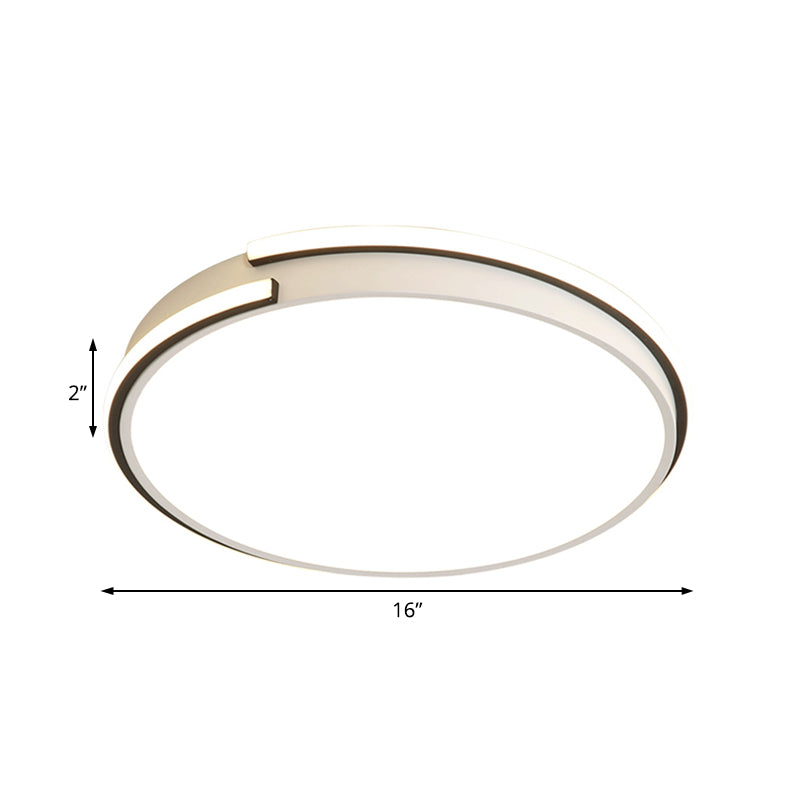 Round Bedroom Flushmount Light Acrylic 16"/19.5" Dia LED Minimalist Ceiling Flush Mount in Warm/White Light