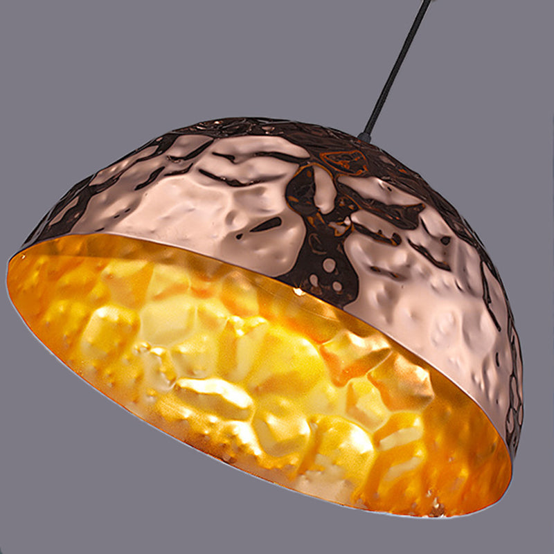 1 Luz de techo colgante de luz con tazón de metal de tazón iluminación colgante de comedor clásico en oro rosa, 10 "/16" de ancho