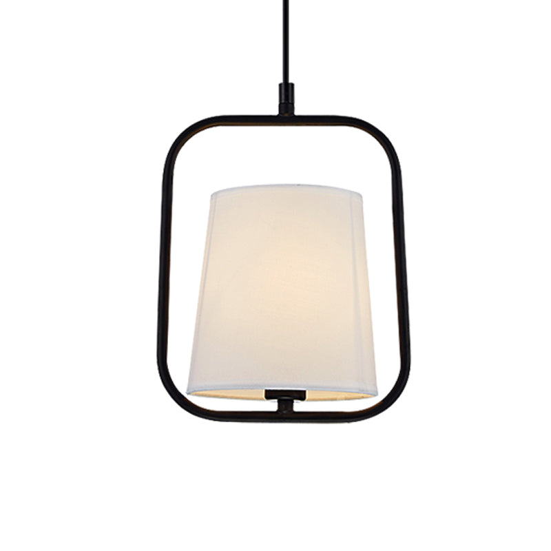 Black / White 1 Light Pendant Lighting Classic Fabric Sky Lantern Lantern suspendu pour chambre à coucher